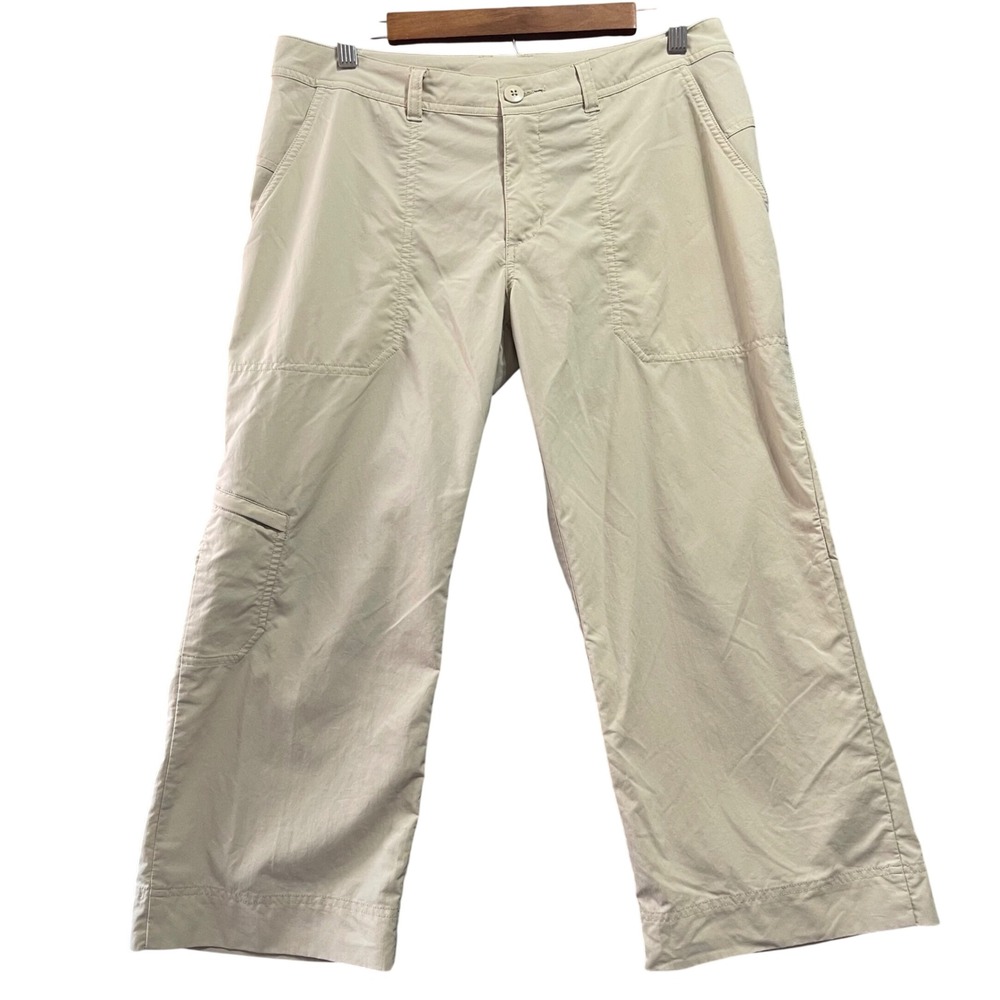 Patagonia Inter-Continental Capri Pants Women 8 Tan Beige Hiking Outdoor Utility